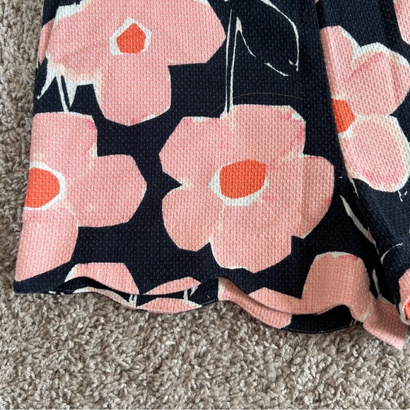 {Anthropologie} NWT Georgie Scalloped Floral Retro Blue Pink Shorts - Picture 2 of 12